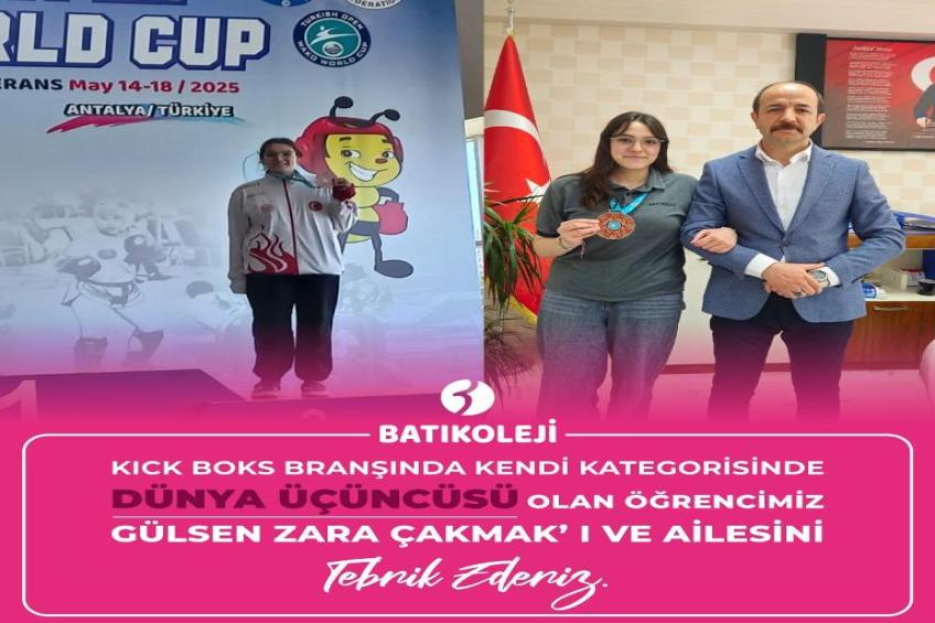 KİCK BOKS' TA DÜNYA ÜÇÜNCÜSÜ
